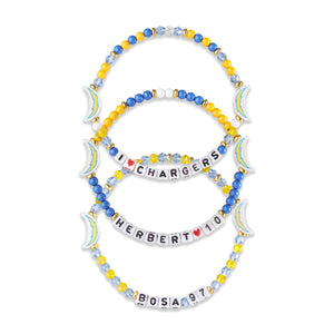 Los Angeles Chargers NFL Justin Herbert & Joey Bosa 3 Pack Player Friendship Bracelet