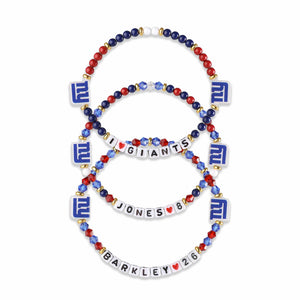 New York Giants NFL Daniel Jones & Saquon Barkley 3 Pack Player Friendship Bracelet
