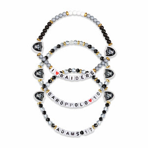 Las Vegas Raiders NFL Jimmy Garoppolo & Davante Adams 3 Pack Player Friendship Bracelet