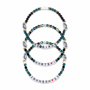 Philadelphia Eagles NFL Jalen Hurts & Lane Johnson 3 Pack Player Friendship Bracelet