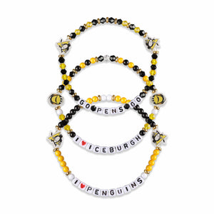 Pittsburgh Penguins NHL 3 Pack Friendship Bracelet