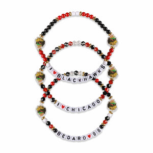 Chicago Blackhawks NHL Connor Bedard 3 Pack Player Friendship Bracelet