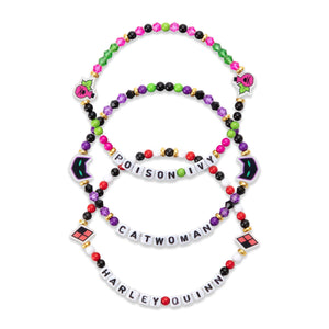 Harley Quinn & Catwoman & Poison Ivy DC Comics 3 Pack Friendship Bracelet