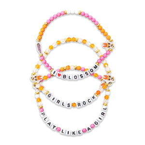 Blossom The Powerpuff Girls 3 Pack Friendship Bracelet