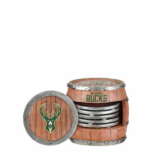 Milwaukee Bucks NBA 5 Pack Barrel Coaster Set