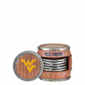 West Virginia Mountaineers NCAA 5 Pack Barrel Coaster Set