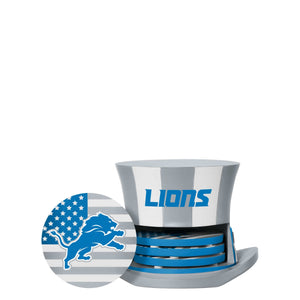 Detroit Lions NFL Americana Resin Coaster Set