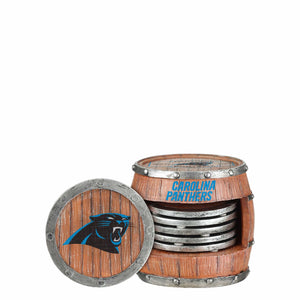 Carolina Panthers NFL 5 Pack Barrel Coaster Set