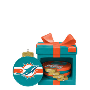 Miami Dolphins NFL Holiday 5 Pack Coaster Set