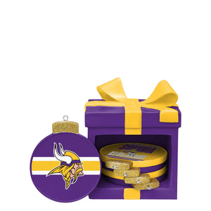 Minnesota Vikings NFL Holiday 5 Pack Coaster Set