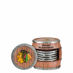 Chicago Blackhawks NHL 5 Pack Barrel Coaster Set