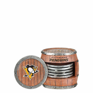 Pittsburgh Penguins NHL 5 Pack Barrel Coaster Set