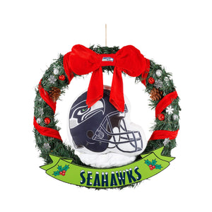 Seattle Seahawks NFL 20" Holiday Helmet Door Wreath