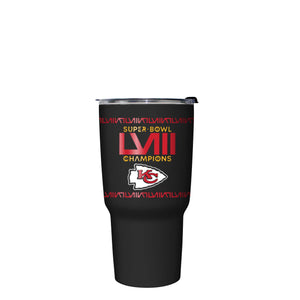 Kansas City Chiefs NFL Super Bowl LVIII Champions Black Diamond 27 oz Stainless Steel Tumbler