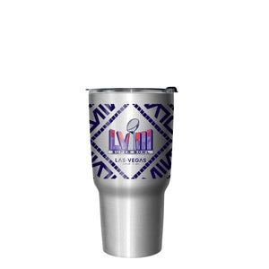 Kansas City Chiefs vs San Francisco 49ers NFL Super Bowl LVIII Silver 27 oz Stainless Steel Tumbler