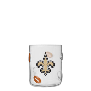 New Orleans Saints NFL Team Logo 17 oz Glass Cup (PREORDER - SHIPS EARLY DECEMBER)