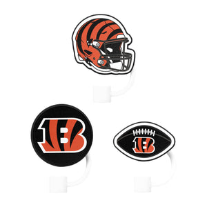 Cincinnati Bengals NFL 3 Pack Primary Logo Straw Toppers