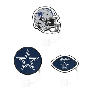 Dallas Cowboys NFL 3 Pack Primary Logo Straw Toppers