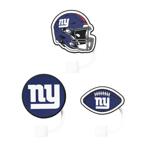 New York Giants NFL 3 Pack Primary Logo Straw Toppers