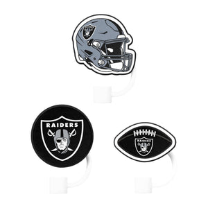 Las Vegas Raiders NFL 3 Pack Primary Logo Straw Toppers
