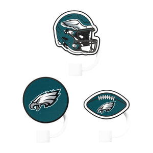 Philadelphia Eagles NFL 3 Pack Primary Logo Straw Toppers