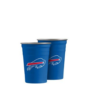 Buffalo Bills NFL 2 Pack Reusable Stainless Steel 16 oz Tumbler Cup