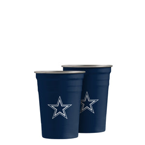 Dallas Cowboys NFL 2 Pack Reusable Stainless Steel 16 oz Tumbler Cup