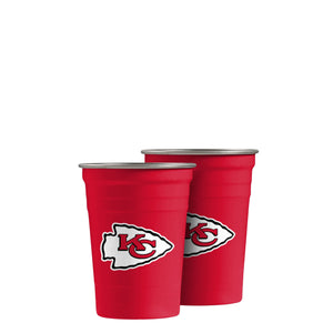 Kansas City Chiefs NFL 2 Pack Reusable Stainless Steel 16 oz Tumbler Cup
