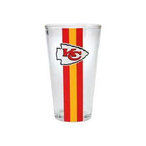 Kansas City Chiefs NFL Team Stripe Pint Glass