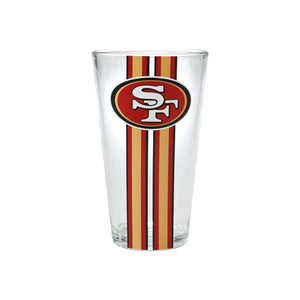 San Francisco 49ers NFL Team Stripe Pint Glass
