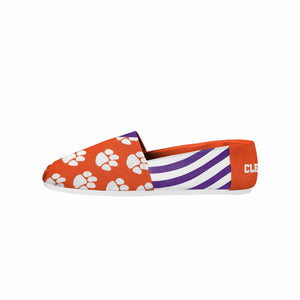 Clemson Tigers NCAA Womens Stripe Canvas Shoes