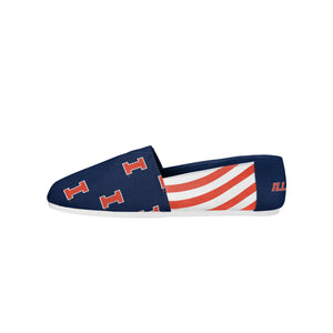 Illinois Fighting Illini NCAA Womens Stripe Canvas Shoes