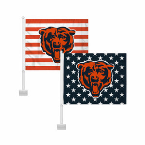 Chicago Bears NFL 2 Pack Solid Americana Car Flag