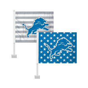 Detroit Lions NFL 2 Pack Solid Americana Car Flag