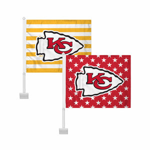 Kansas City Chiefs NFL 2 Pack Solid Americana Car Flag