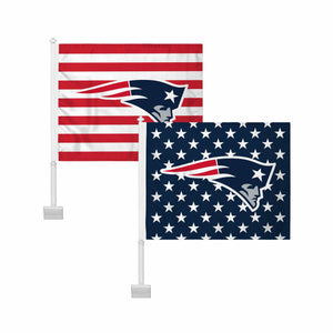 New England Patriots NFL 2 Pack Solid Americana Car Flag