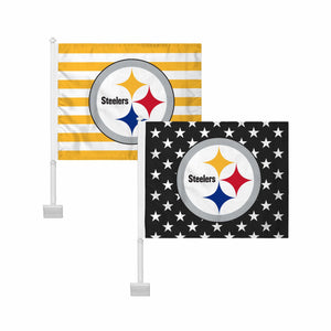 Pittsburgh Steelers NFL 2 Pack Solid Americana Car Flag
