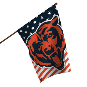 Chicago Bears NFL Big Logo Americana Vertical Flag
