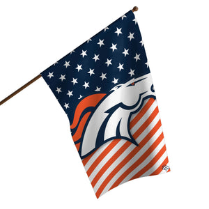 Denver Broncos NFL Big Logo Americana Vertical Flag