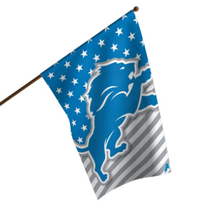 Detroit Lions NFL Big Logo Americana Vertical Flag
