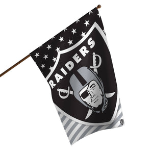 Las Vegas Raiders NFL Big Logo Americana Vertical Flag