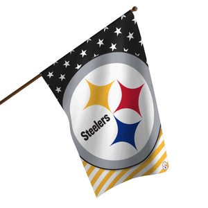 Pittsburgh Steelers NFL Big Logo Americana Vertical Flag