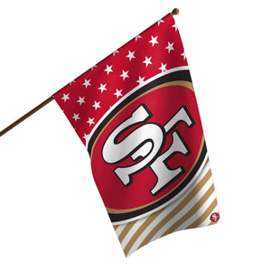 San Francisco 49ers NFL Big Logo Americana Vertical Flag
