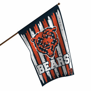 Chicago Bears NFL Brushstroke Americana Vertical Flag