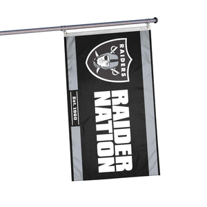 Las Vegas Raiders NFL Horizontal Slogan Flag