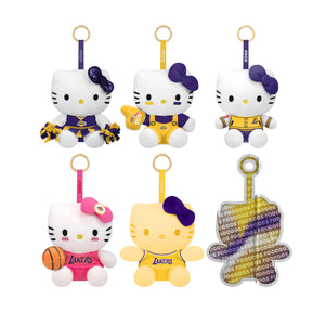 Los Angeles Lakers NBA Hello Kitty® FOOCOOS Plush Bag Charm Keychain Blind Box Series 1