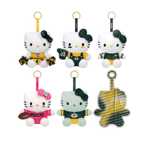 Green Bay Packers NFL Hello Kitty® FOOCOOS Plush Bag Charm Keychain Blind Box Series 1 (PREORDER - SHIPS LATE SEPTEMBER)