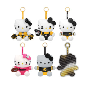 Pittsburgh Steelers NFL Hello Kitty® FOOCOOS Plush Bag Charm Keychain Blind Box Series 1 (PREORDER - SHIPS LATE SEPTEMBER)