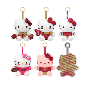 San Francisco 49ers NFL Hello Kitty® FOOCOOS Plush Bag Charm Keychain Blind Box Series 1 (PREORDER - SHIPS LATE SEPTEMBER)