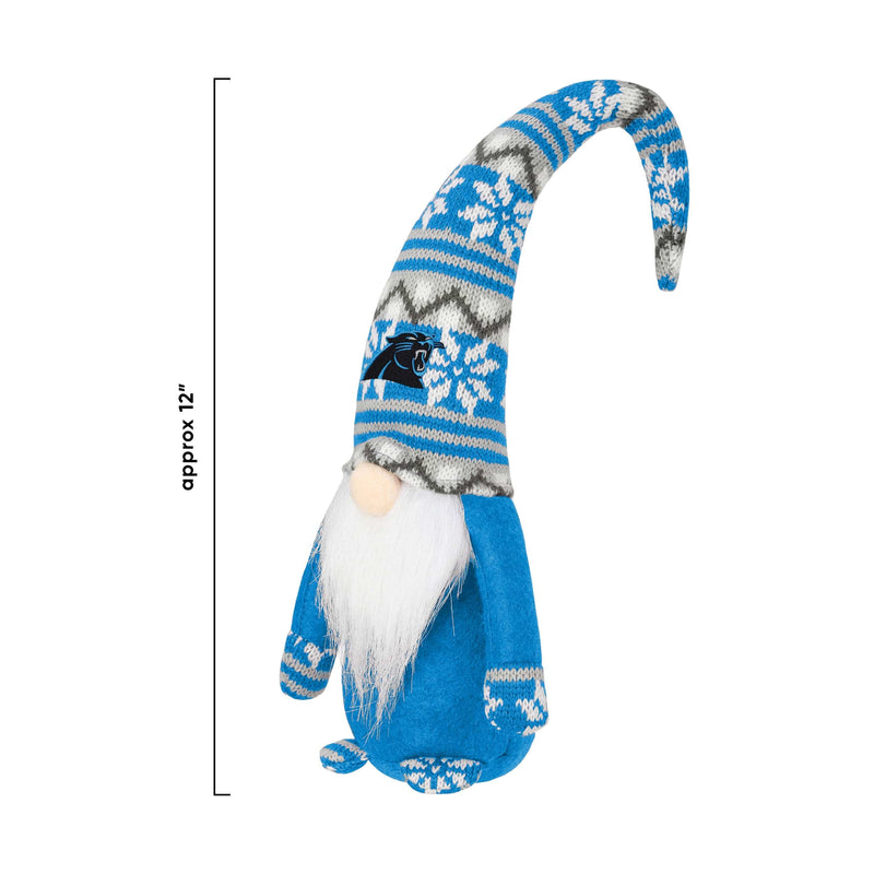 FOCO Carolina Panthers Plush Striped Hat Gnome Ornament